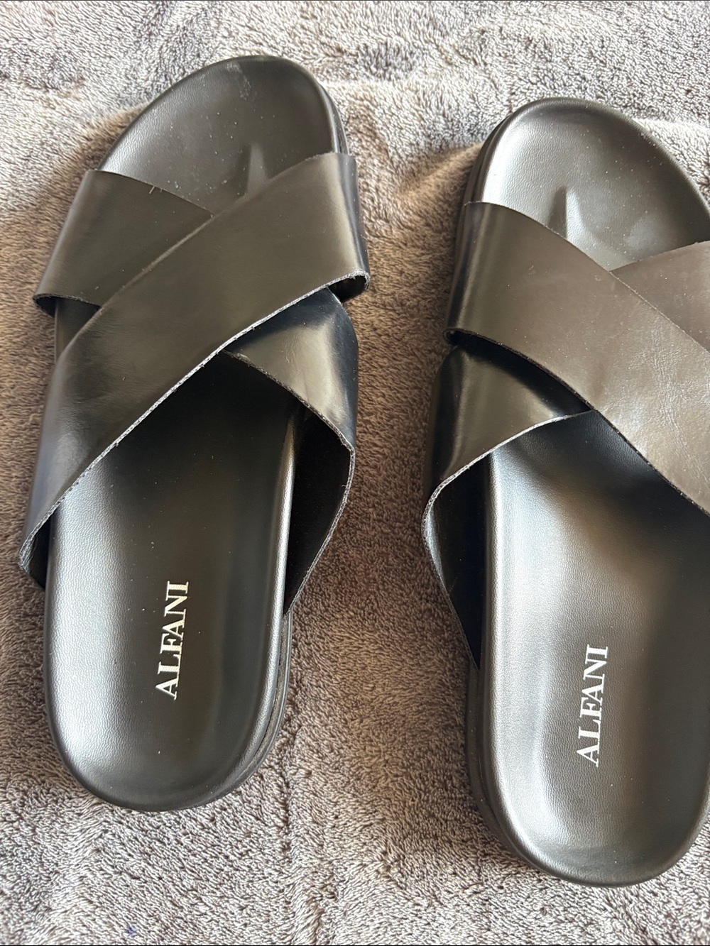 Alfani Black Crisscross Slide Sandals